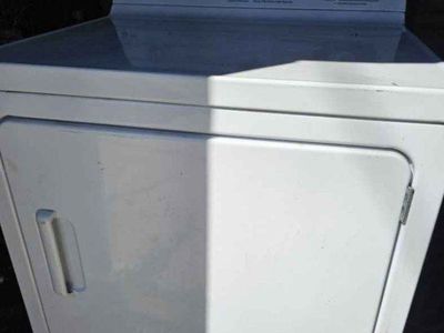 GE White Electric Dryer - Top Load, Multiple Dry Settings