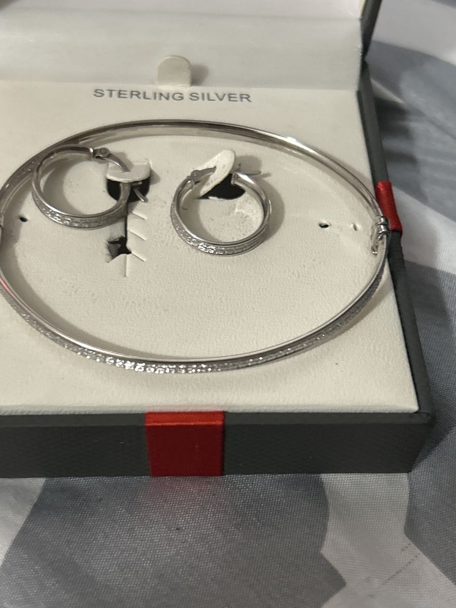Sterling Silver Bracelet And Earrings