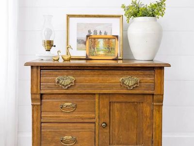 Antique Solid Wood 3 Drawer Wash Stand | Antique Wash Stand Chest | Antique Dresser