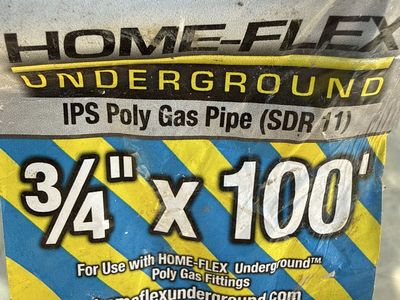 Home Flex underground gas pipe 3/4”