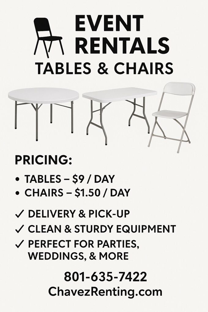 Rentals Chairs and Tables
