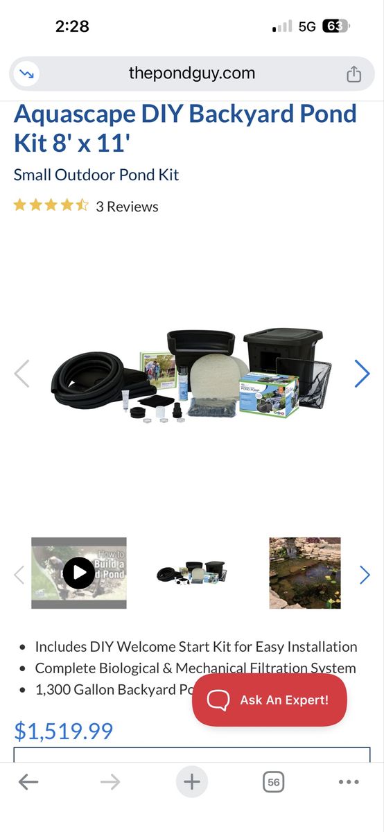 Aquascape MicroPond Kit Small Outdoor Backyard Pond Kit 8' x 11’ OBO