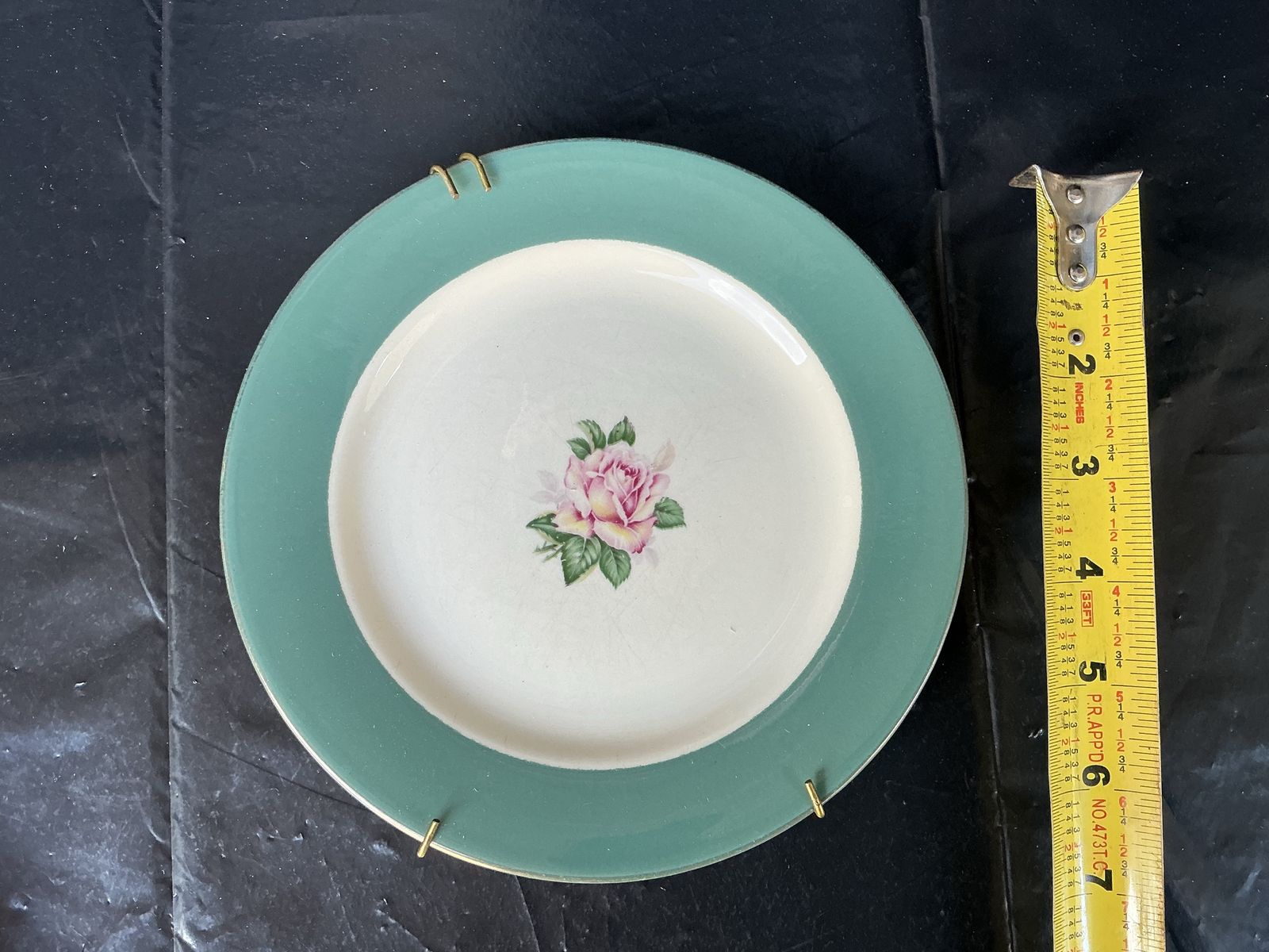 Vintage "Cameo" pattern (Rose Center) salad or dessert plate by Lifetime China Co.