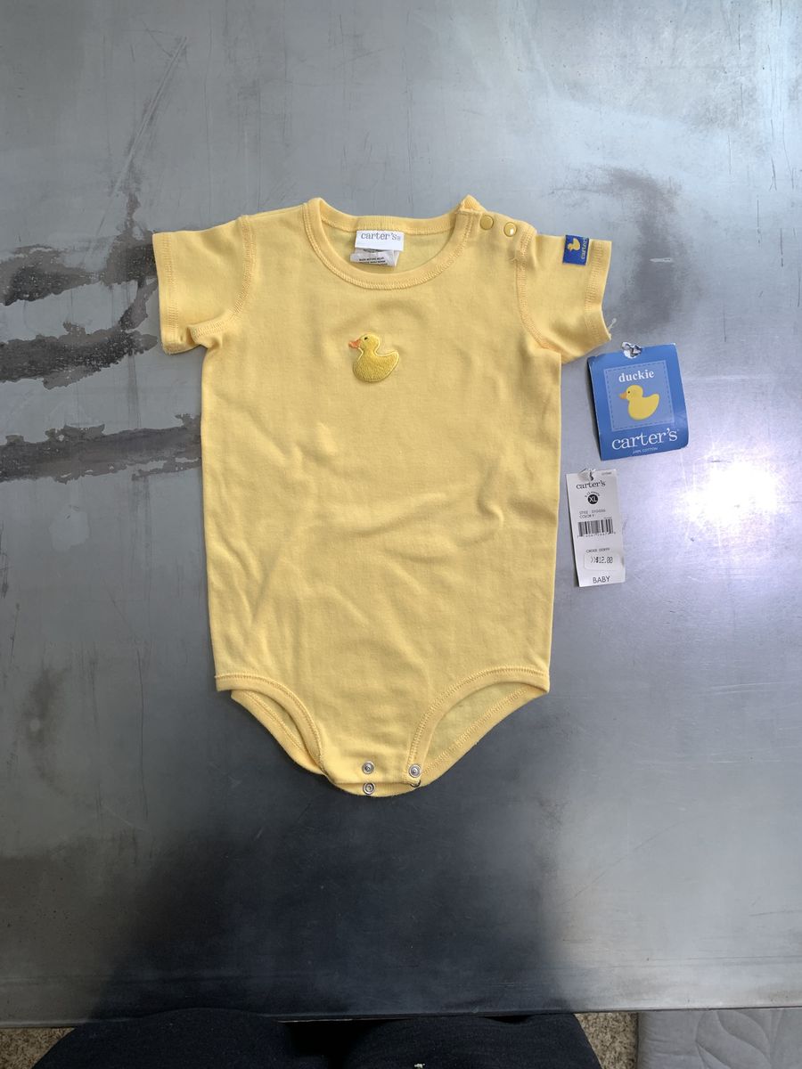 Vintage Carter's Yellow Duckie Baby Onsie/Bodysuit