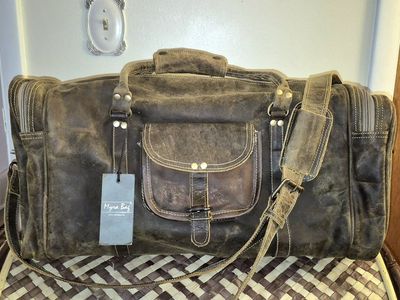 New! Myra Bag Soulful Traveller Duffel Weekender Rugged Premium Leather Bag