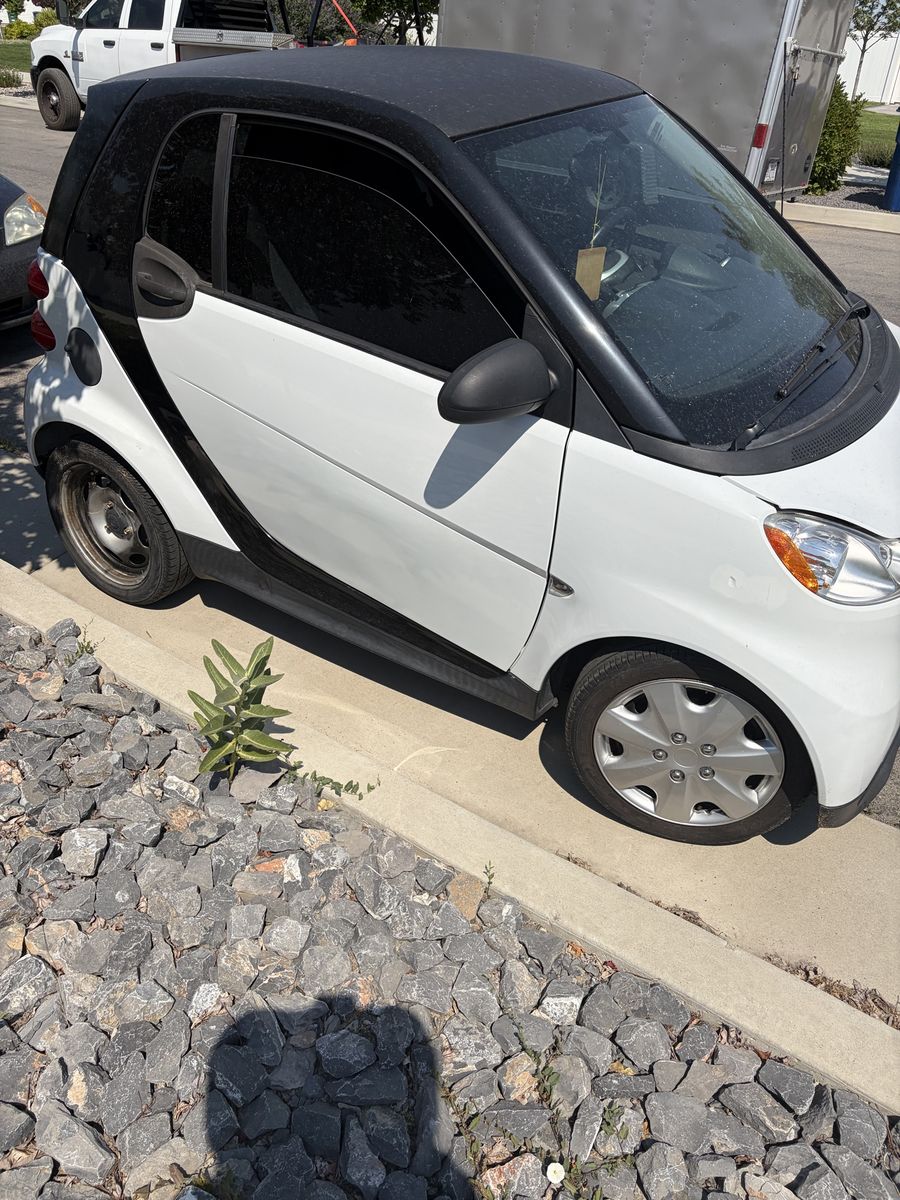 2013 Smart Car White with Black Top - Compact and Fuel-Efficient