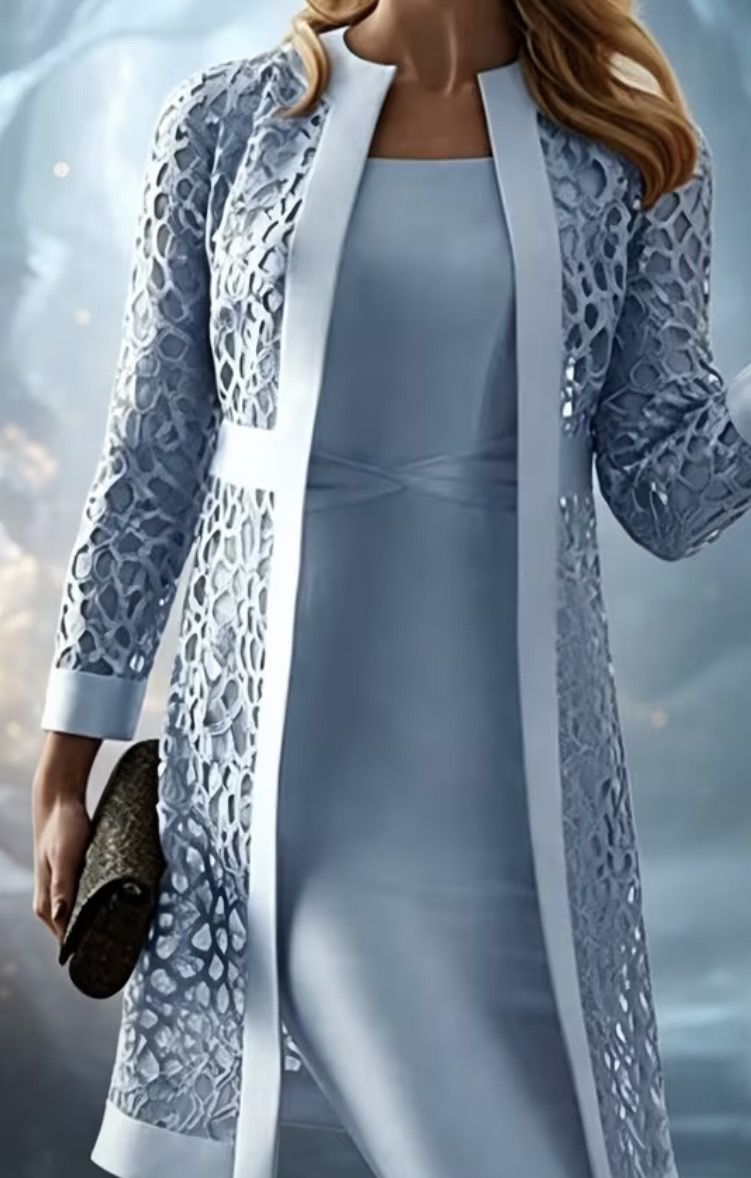 Plus Size 2 XL, Women's Blue Lace Dress
