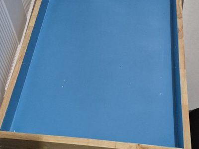 Wooden Sensory Activity Table with Lid and Wheels