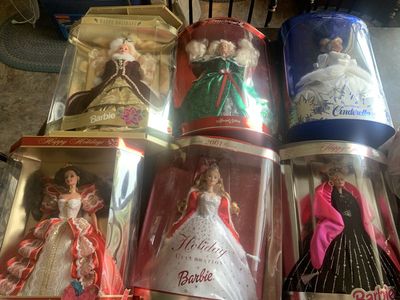 Set of 6 holiday Barbie collection