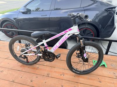 Glerc Kids Mountain Bike - White & Pink Frame with Front Suspension