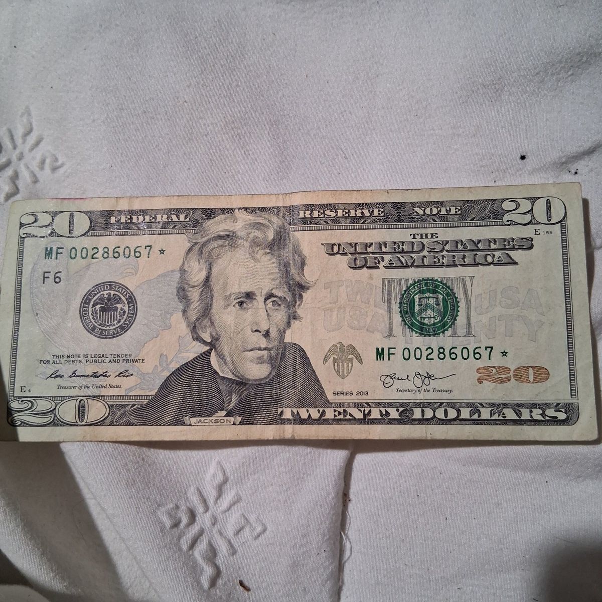 Series 2013 Twenty Dollar Star Note US Currency