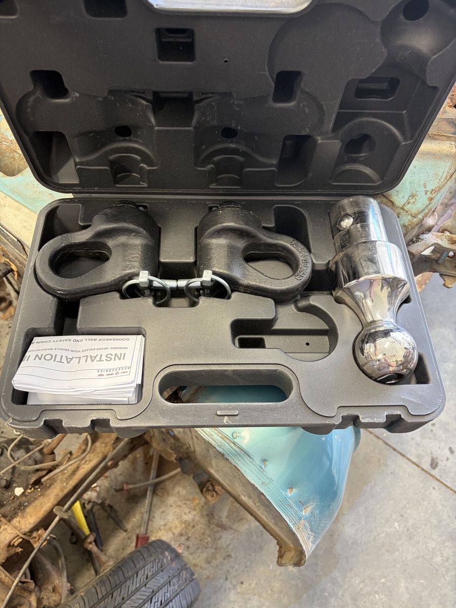 OEM Chevy GMC Gooseneck Ball and Safety Chain Anchors Kit with Case
