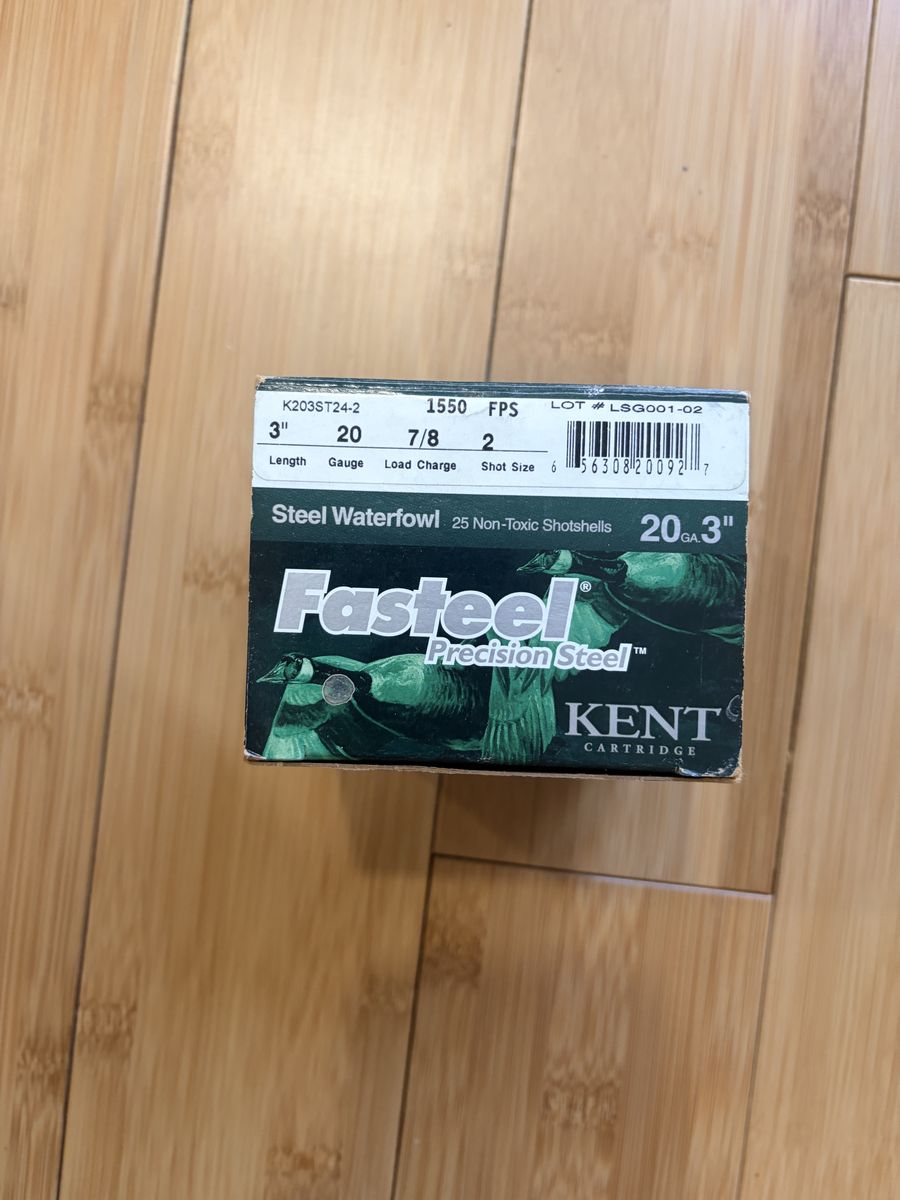 Kent Fasteel 20 Gauge 3" Steel Shot #2 – 25 Rounds