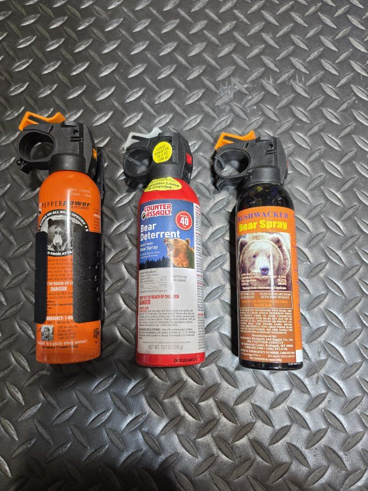 Lot of 3 Bear Spray Deterrent Canisters UDAP Counter Assault Bushwhacker