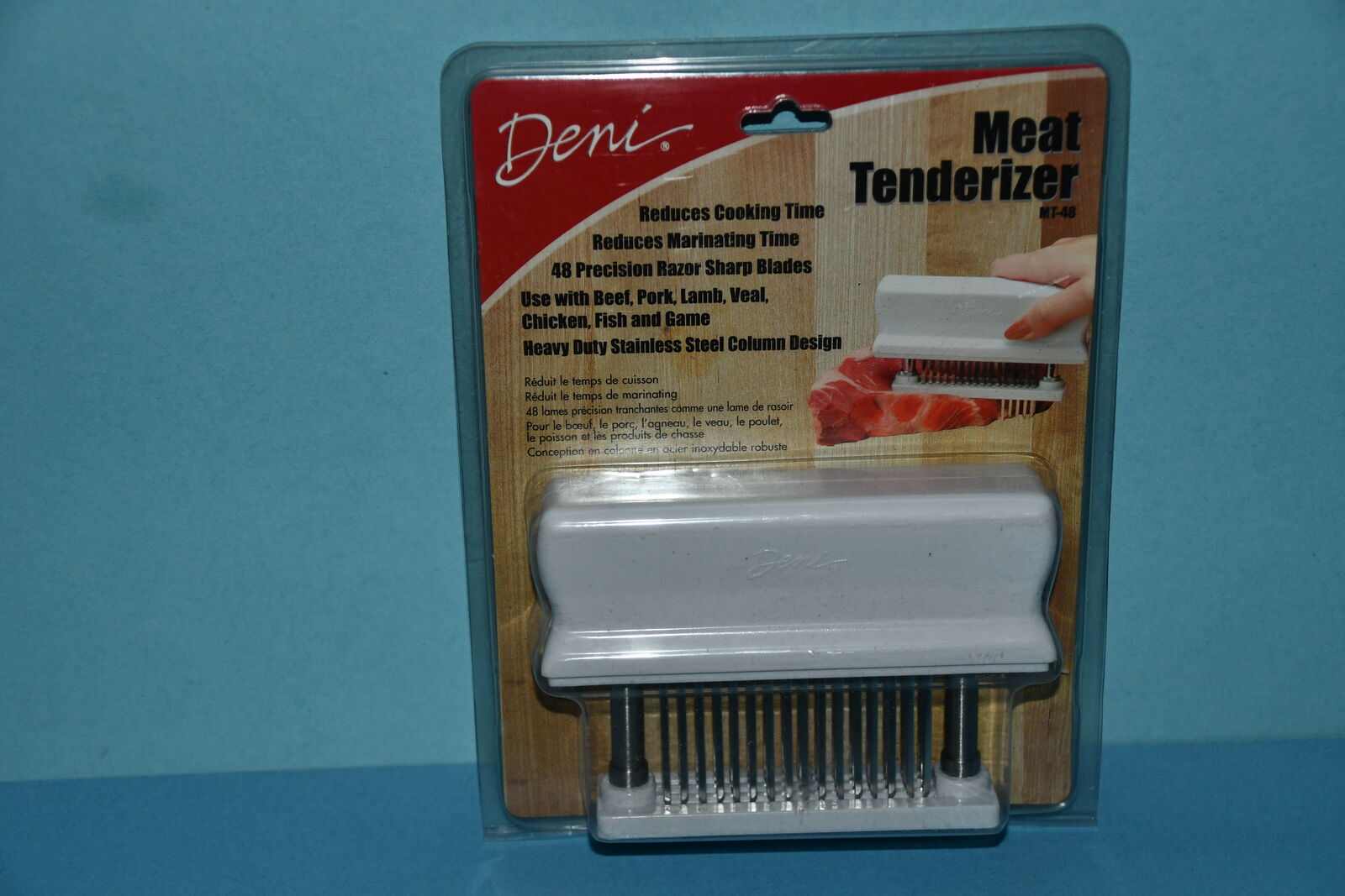 NIP "MEAT TENDERIZER" ~ HEAVY DUTY STAINLESS STEEL ~ DISHWASHER SAFE ~ IMPROVES TASTE & TEXTURE