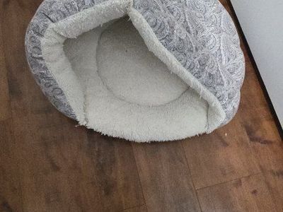 K&H Pet Products Covered Cave Style Pet Bed Paisley Plush Interior