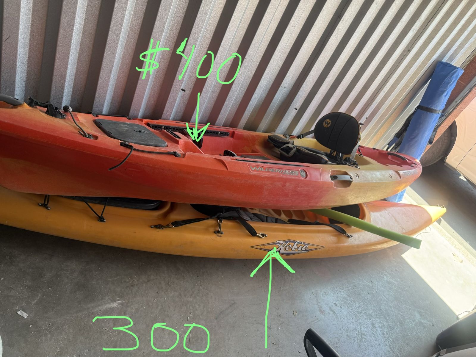 Wilderness Systems Red and Yellow Kayak with Seat - Used