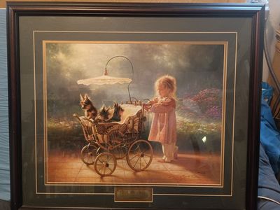 Framed Greg Olsen Print "I Love New Yorkies"