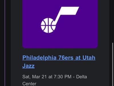 Jazz vs 76ers tickets 6th row section 6