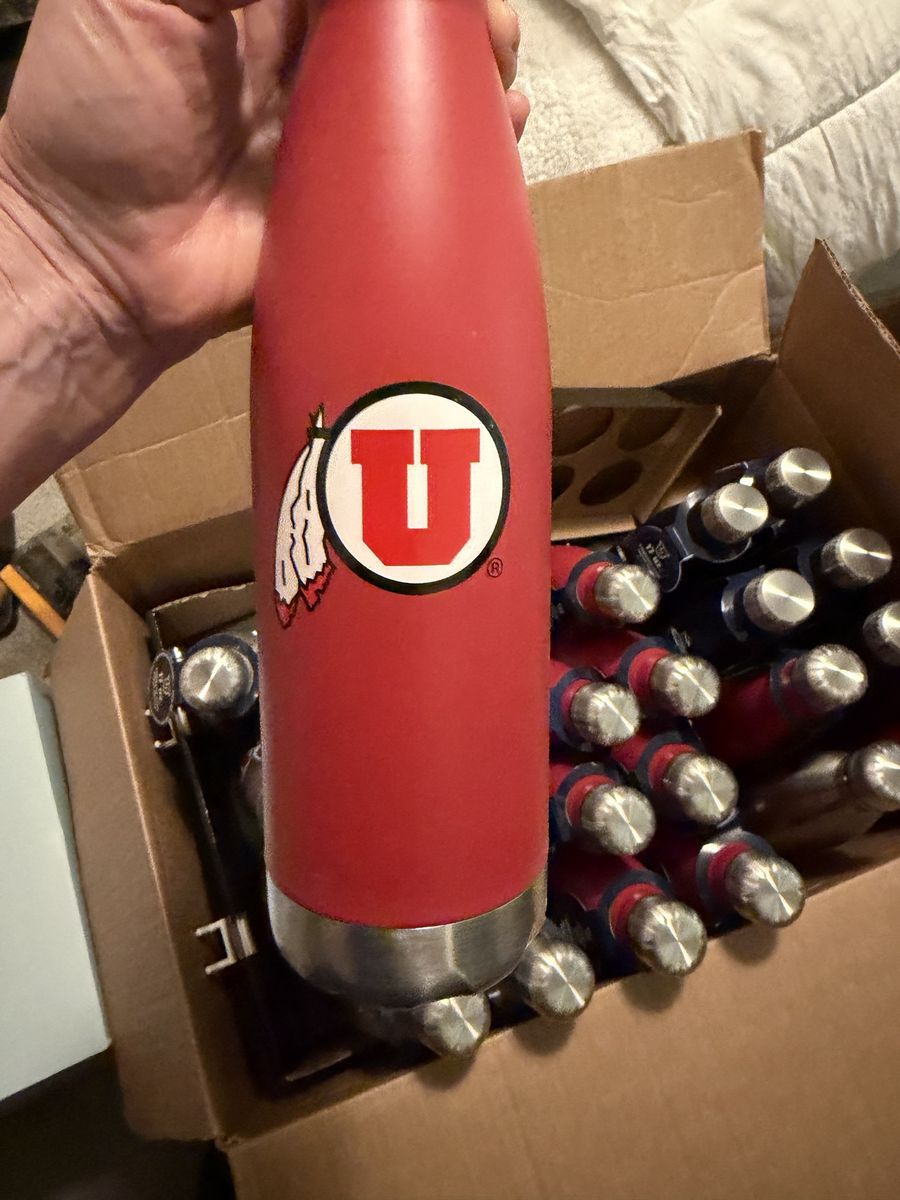 University of Utah Insulated Water Bottle - Red & White Utes Logo - New with Tags, $19.99 Retail
