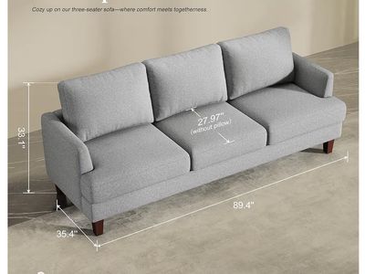 BRAND NEW - gray-blue couch 89”