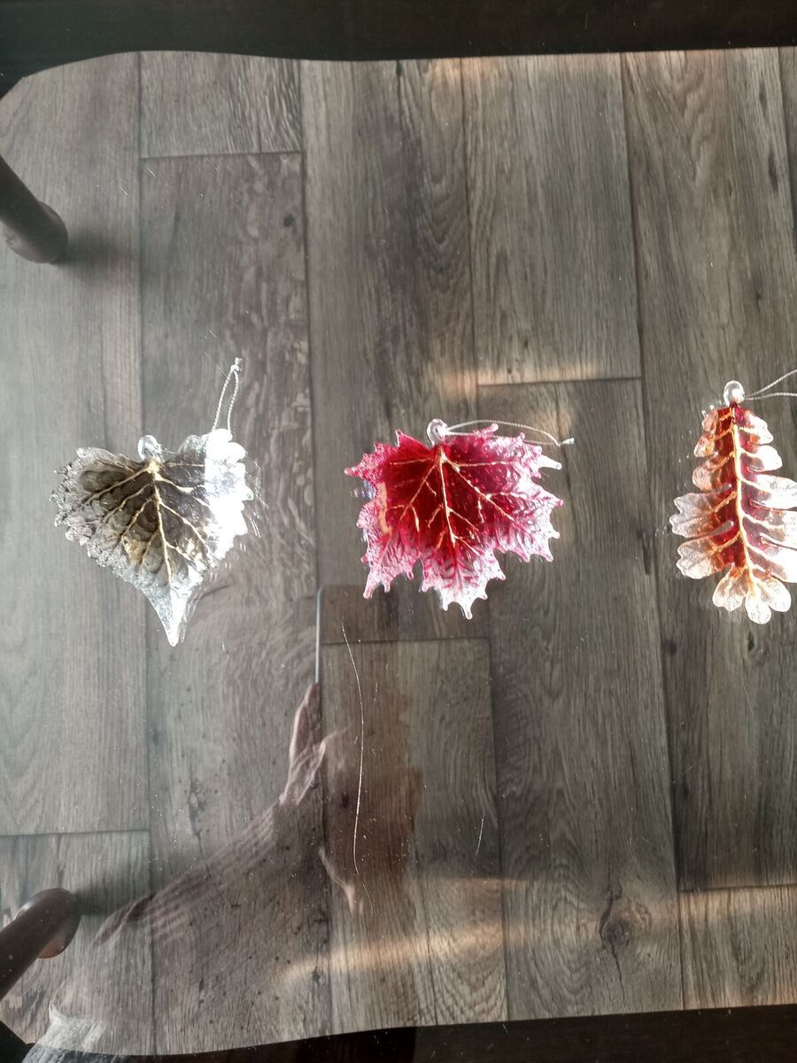 Vintage acrylic fall leaves decorations or pendants maple oak ash tree leaves autumn