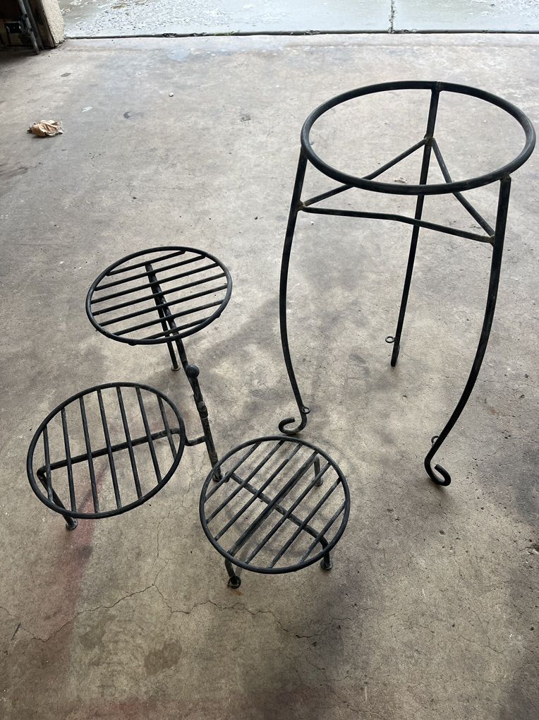 Tiered Adjustable & Stationary Metal Plant Stands