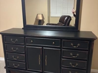 Dresser and Mirror Black/ Armoire