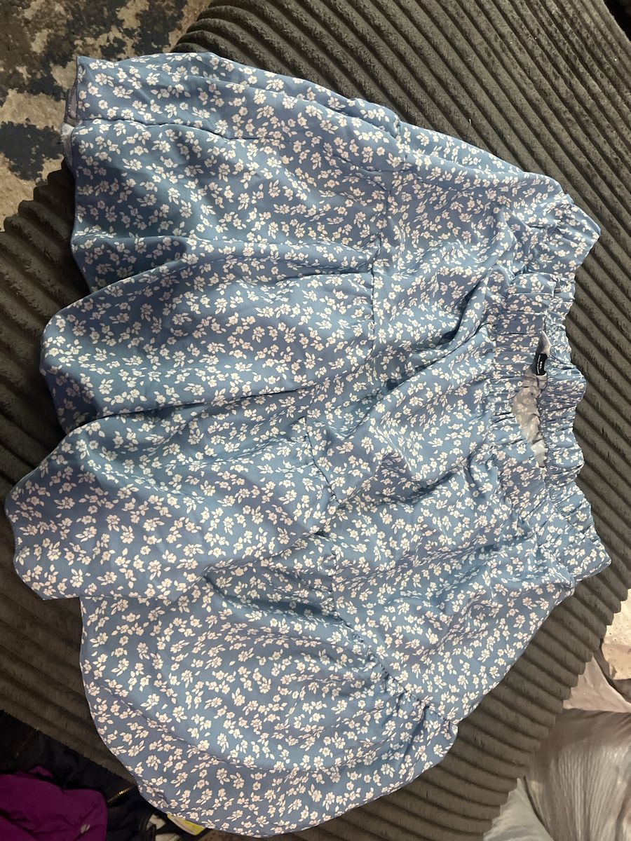 Blue and White Floral Print Skirt Size 2XL