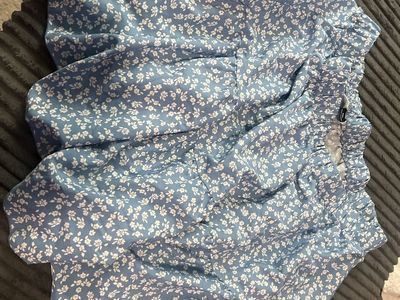 Blue and White Floral Print Skirt Size 2XL