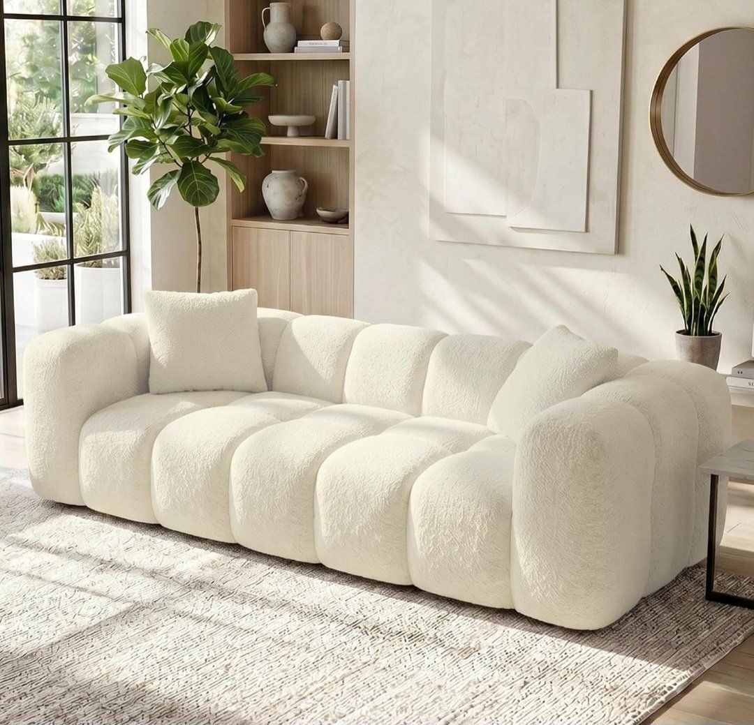 84" BONELESS COUCH white