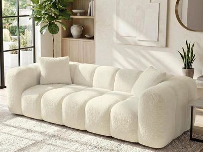 84" BONELESS COUCH white