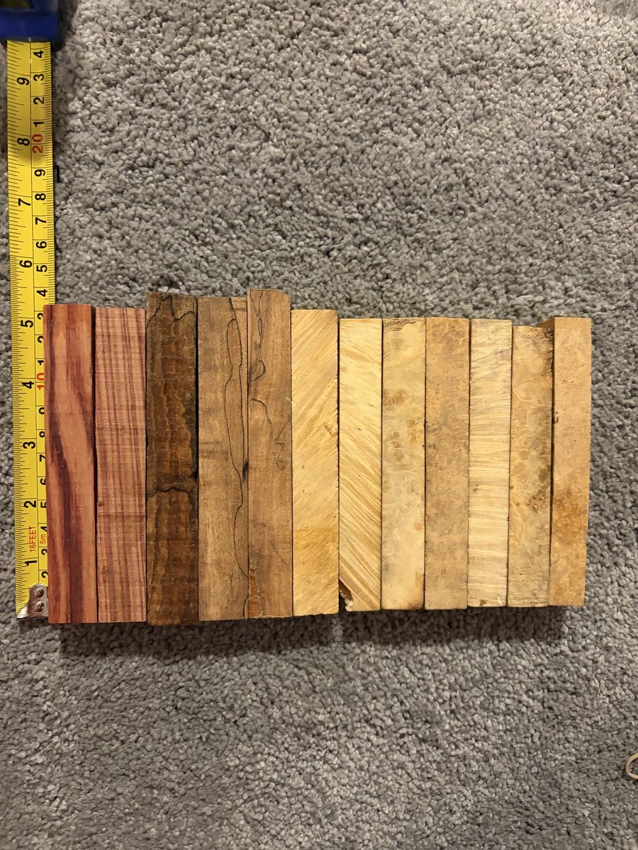 12 Piece Woodturning Pen Blank Lot