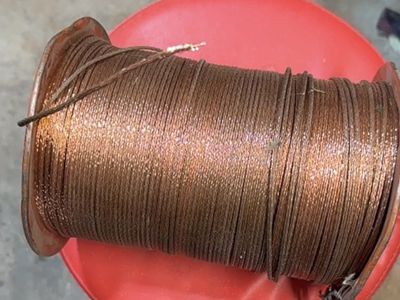 18 guage, 15 strand Copper wire. 21.8 lb spool