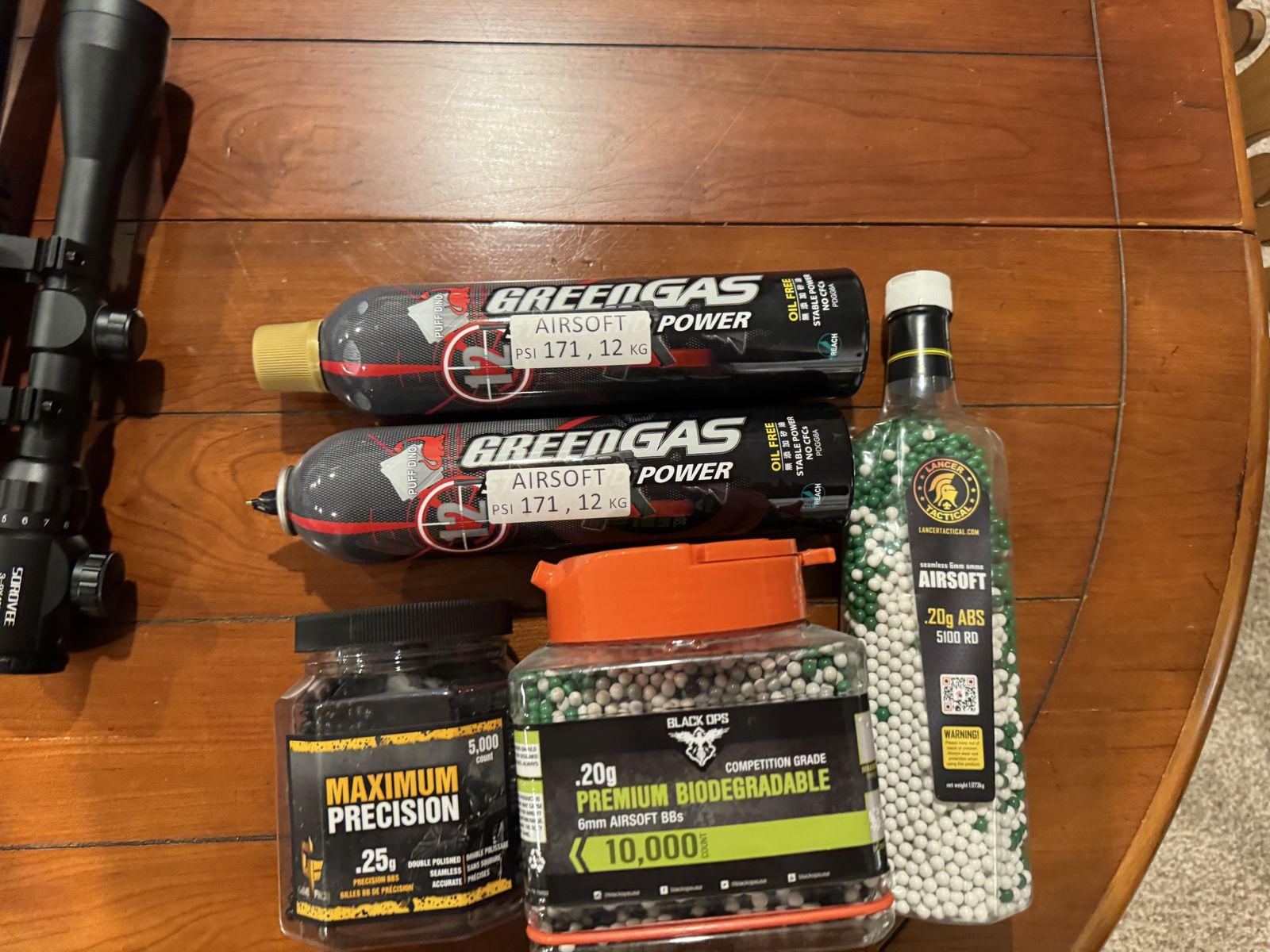 Airsoft Starter Bundle: Lancer Tactical AR, sniper rifle, pistol, Green Gas,  Biodegradable BBs, and more