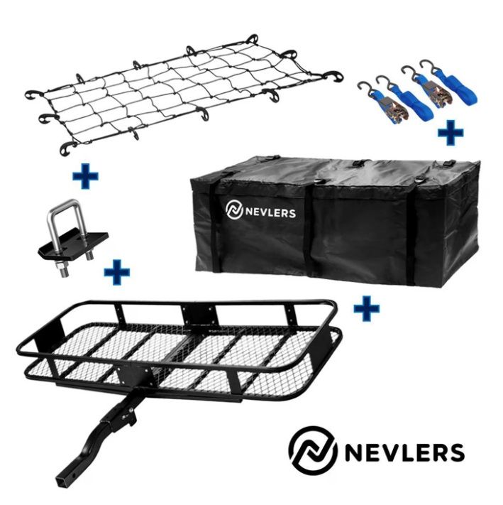 NEW Nevlers MA-27 Folding Hitch Cargo Carrier w/ Bag, Net & Straps – 500 LB