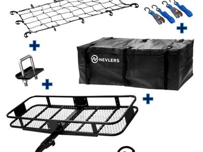 NEW Nevlers MA-27 Folding Hitch Cargo Carrier w/ Bag, Net & Straps – 500 LB