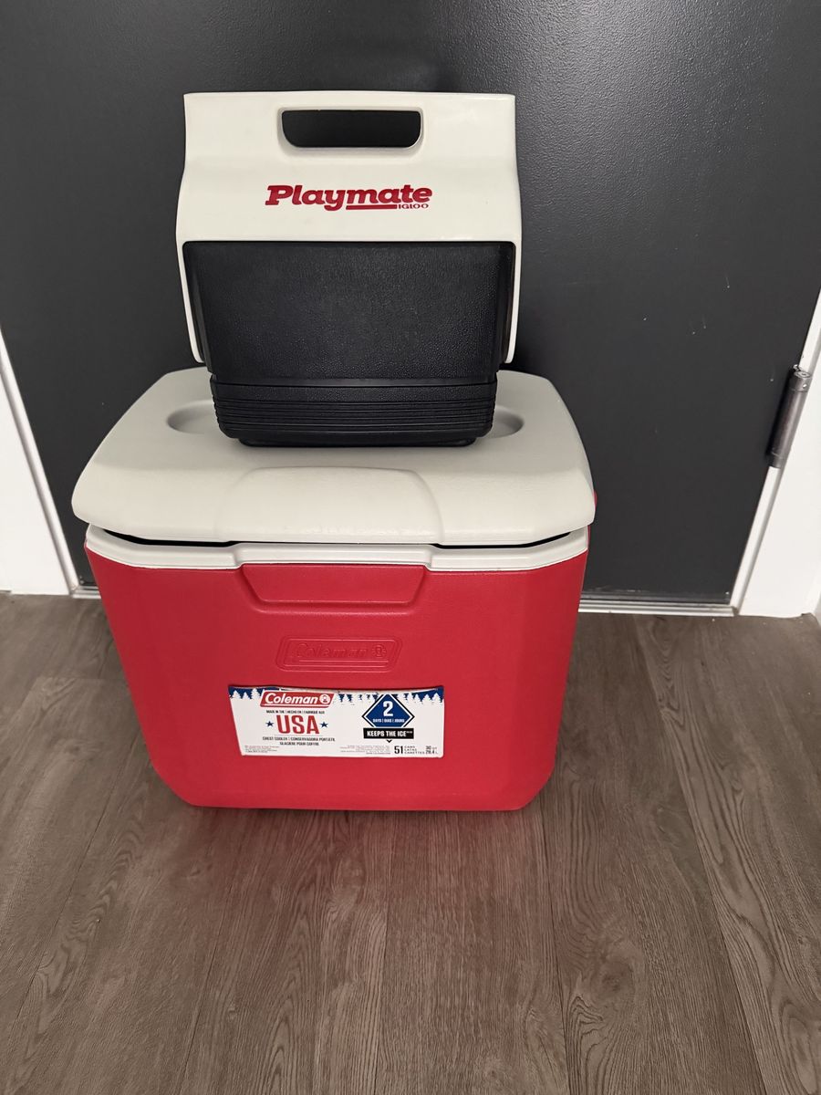 Coleman Chest Cooler & Igloo Playmate Cooler Combo/ New