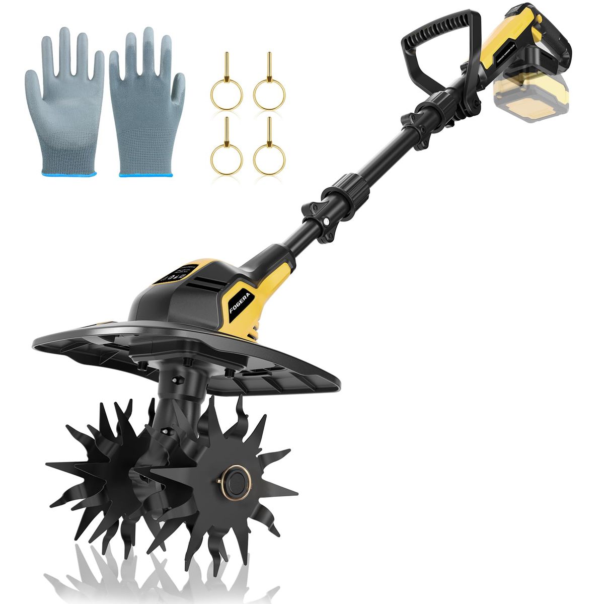 Cordless Tiller Cultivator Compatible with DEWALT 20V MAX Battery(Tool Only)