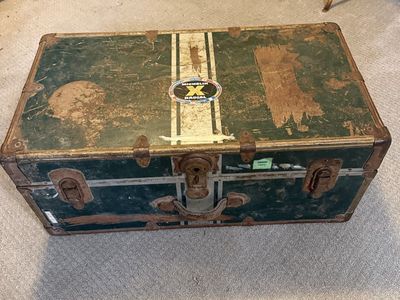Vintage Green Steamer Trunk