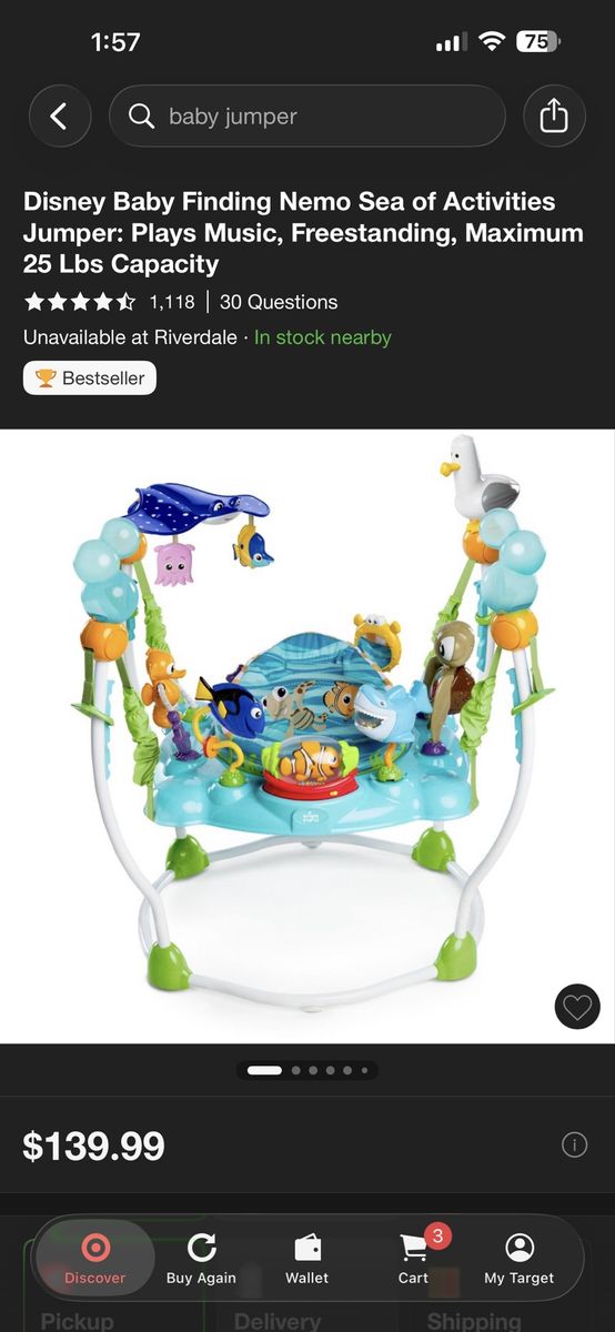 Disney Baby Finding Nemo Sea of Activities Jumper