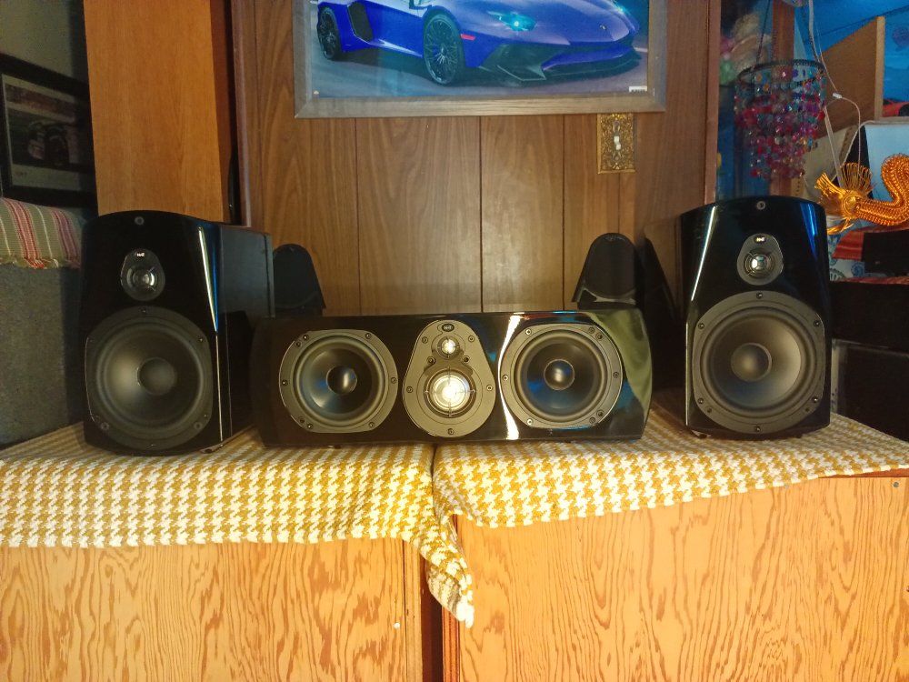 NHT model 2 book self pair, and modle C2 center, Home Theater Surround Sound Speakers (Black)