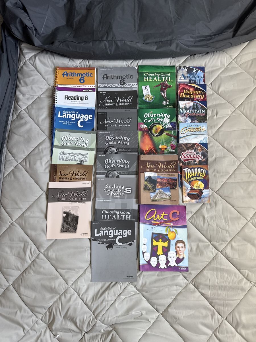 Abeka 6th Grade Homeschool Curriculum Lot - Arithmetic, Reading, Language, Health, History, Science, Art
