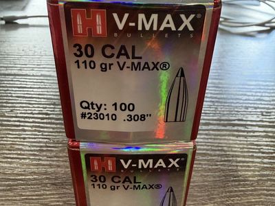 Hornady 30 cal 110 Grain V-MAX qty 166
