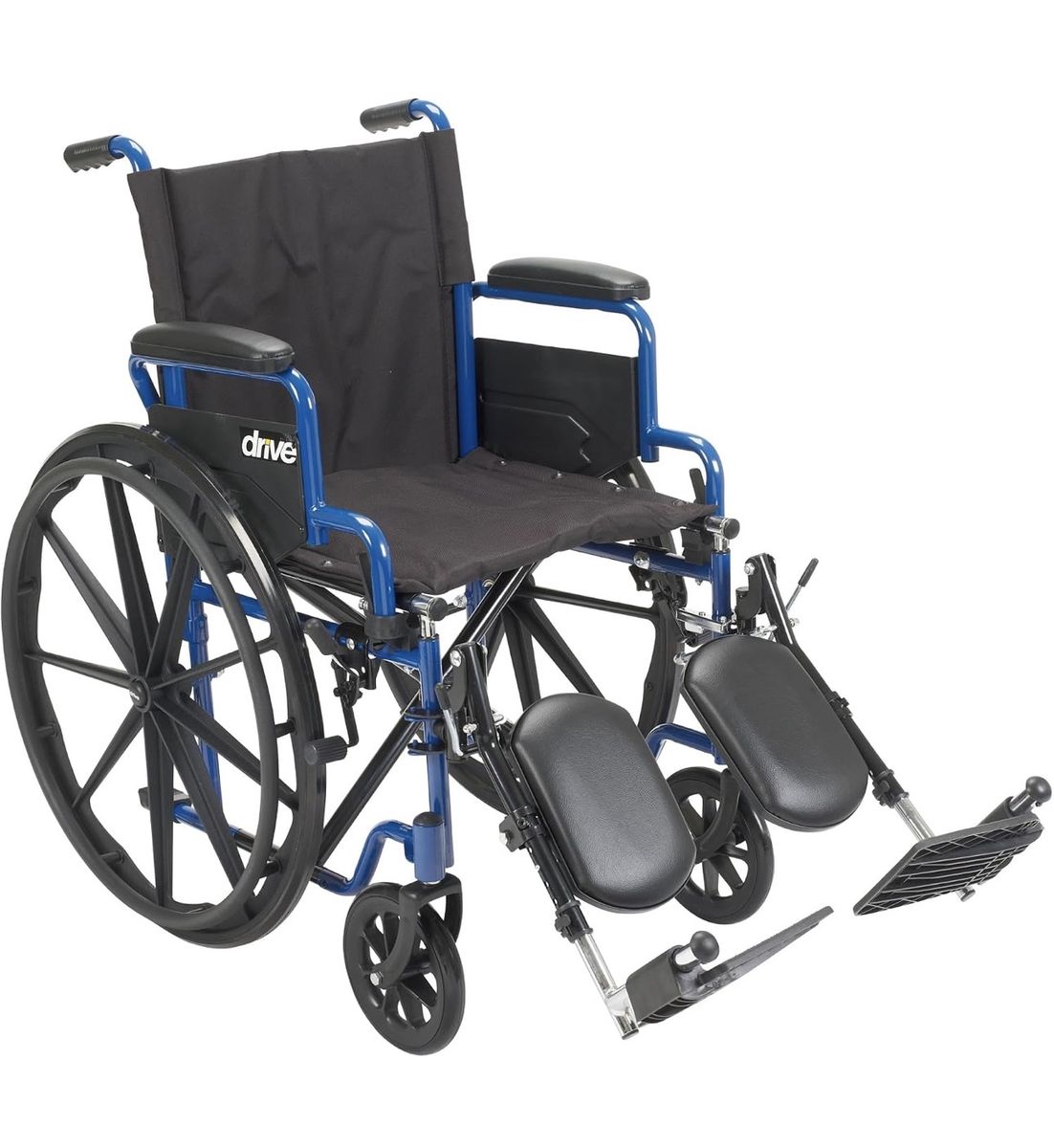Drive Medical Blue Wheelchair with Elevating Leg Rests 18" Seat New in Box