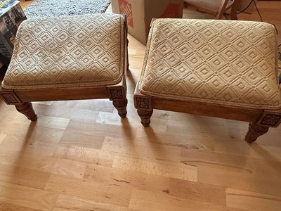 Pair of Vintage Louis XV Style Ottoman Footstool