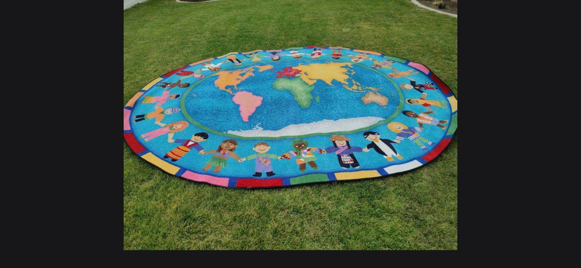 Large Oval Children's World Map Educational Area Rug