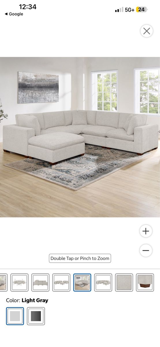 Thomasville Lowell 6-piece Modular Sectional, Light Gray - Costco