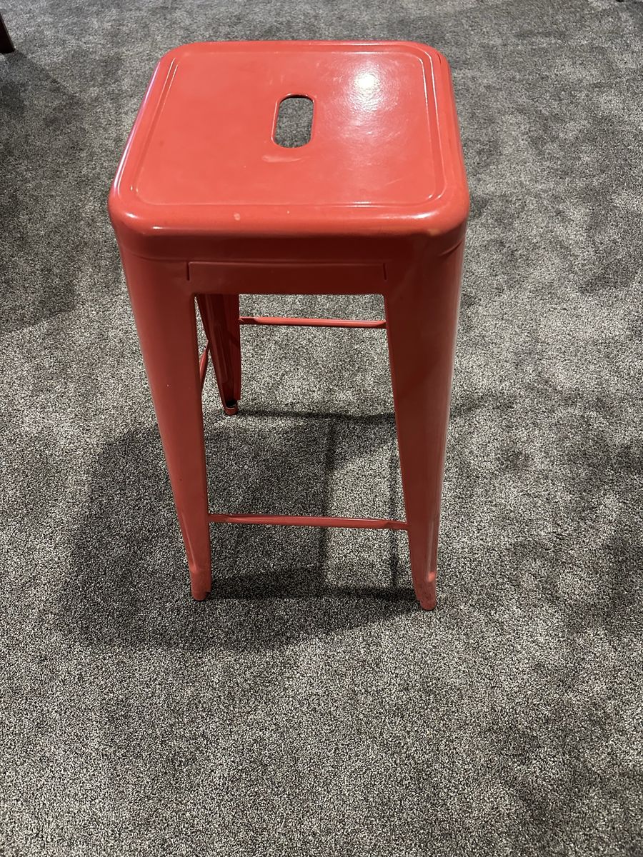 Cute Red Metal Stool