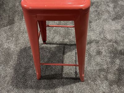 Cute Red Metal Stool